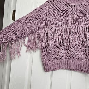 Fringe knitted sweater